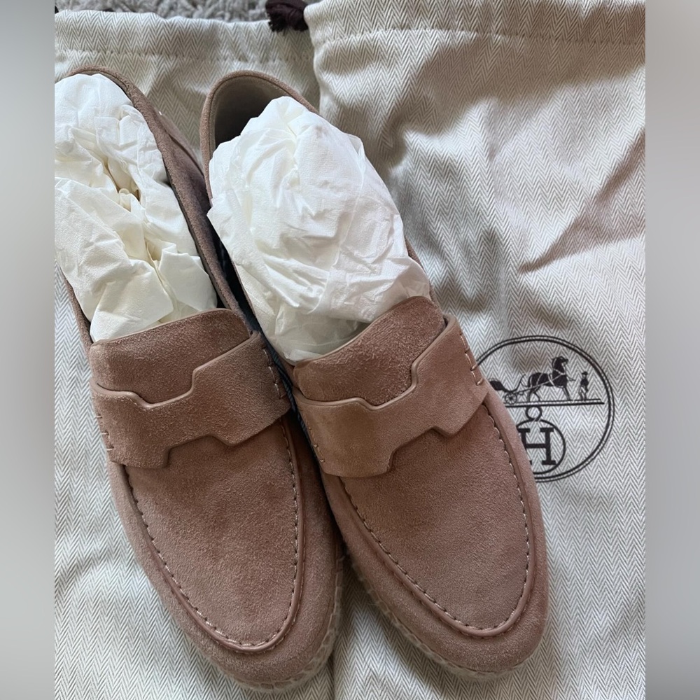 Hermes Women's Trip espadrille Size 38 Rose Porcelain